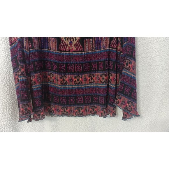 Nanette Lepore Crochet Square Neck Tunic Top Womens Medium Purple Bell Sleeve - Picture 10 of 14